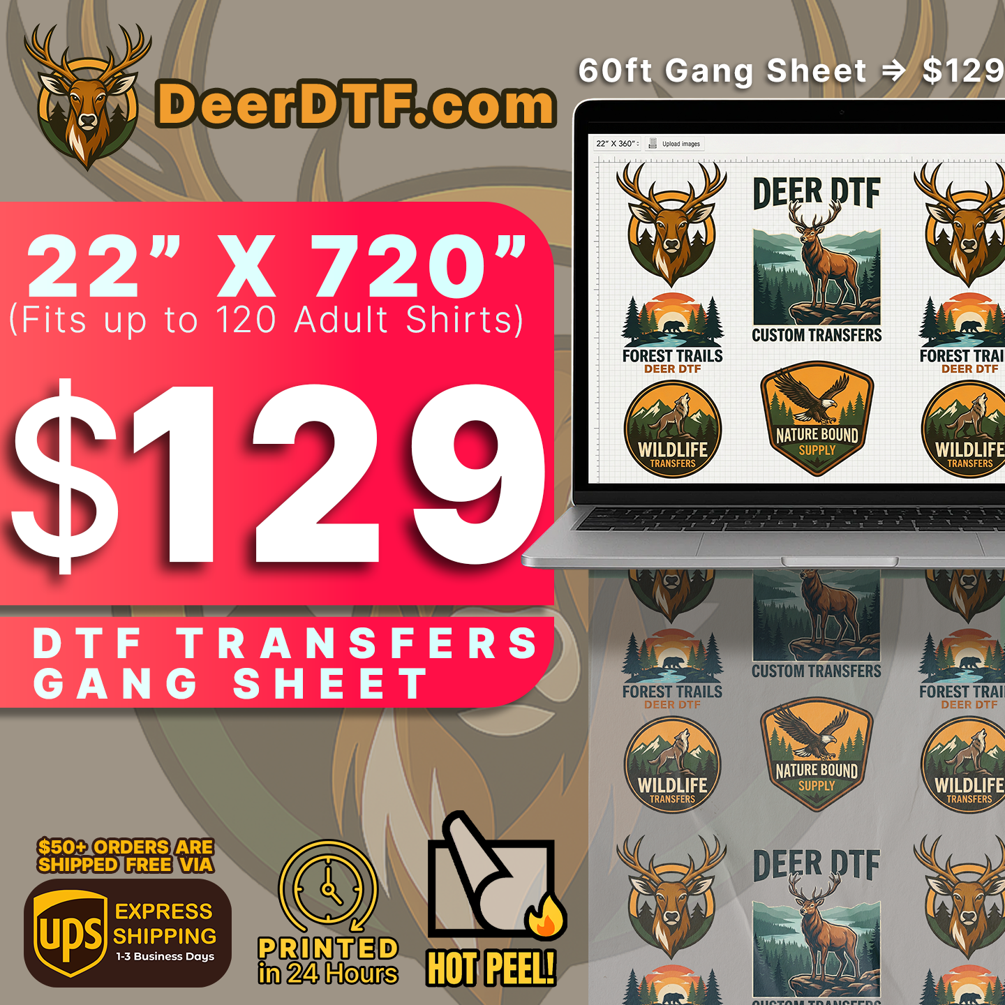 DTF Transfers Gang Sheet Builder