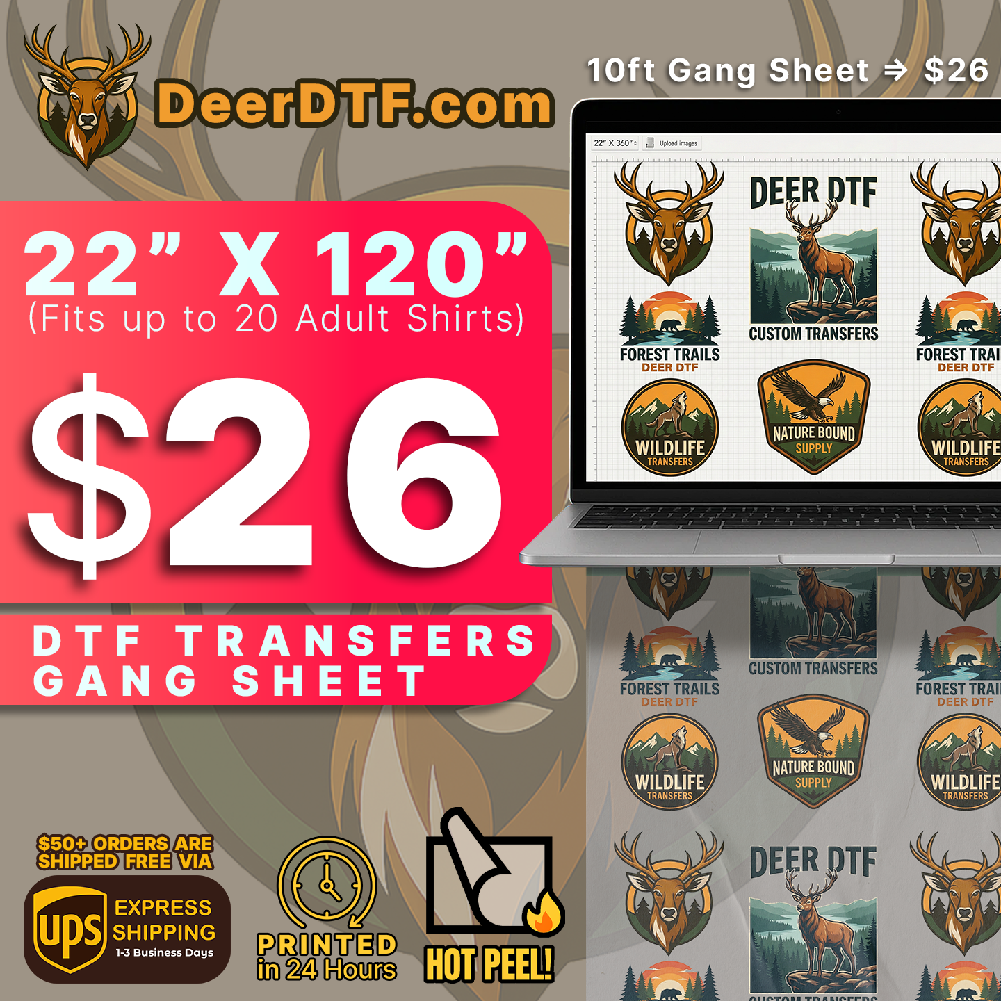 DTF Transfers Gang Sheet Builder