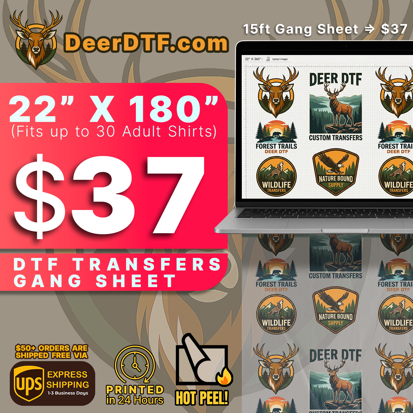 DTF Transfers Gang Sheet Builder