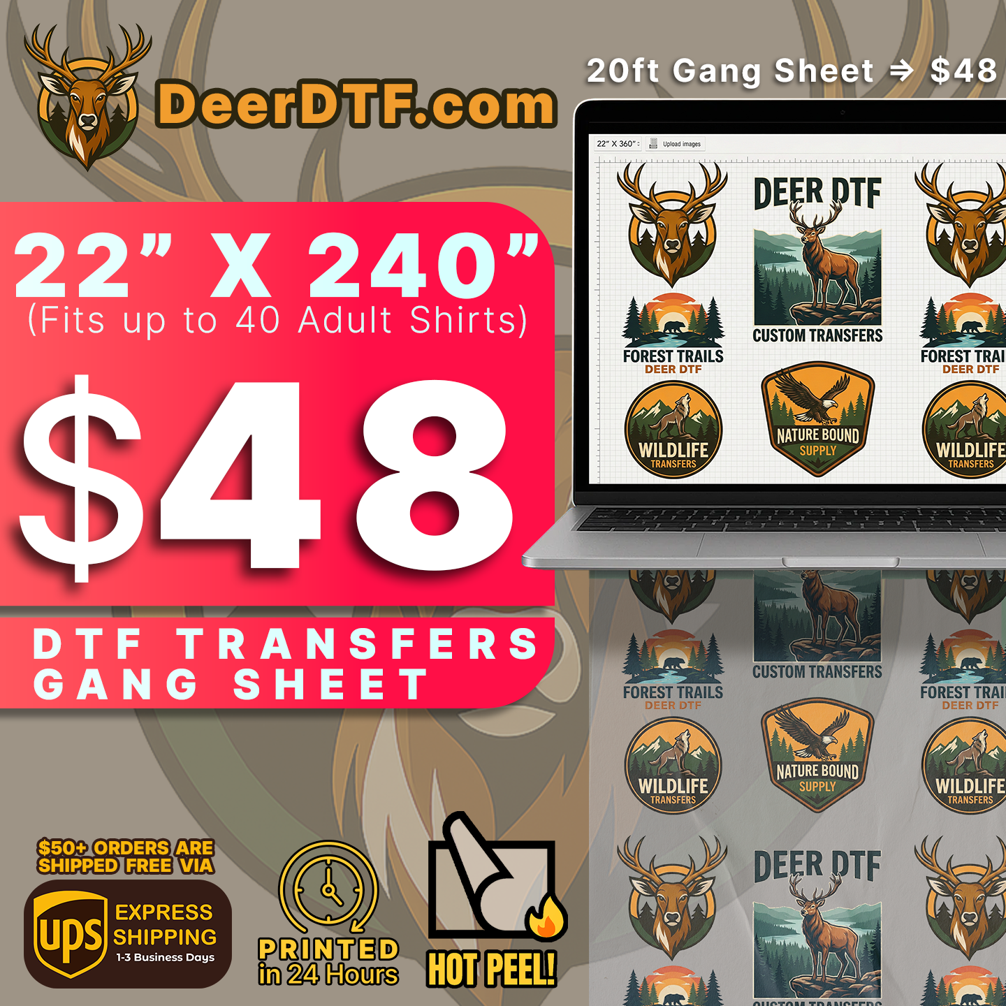 DTF Transfers Gang Sheet Builder
