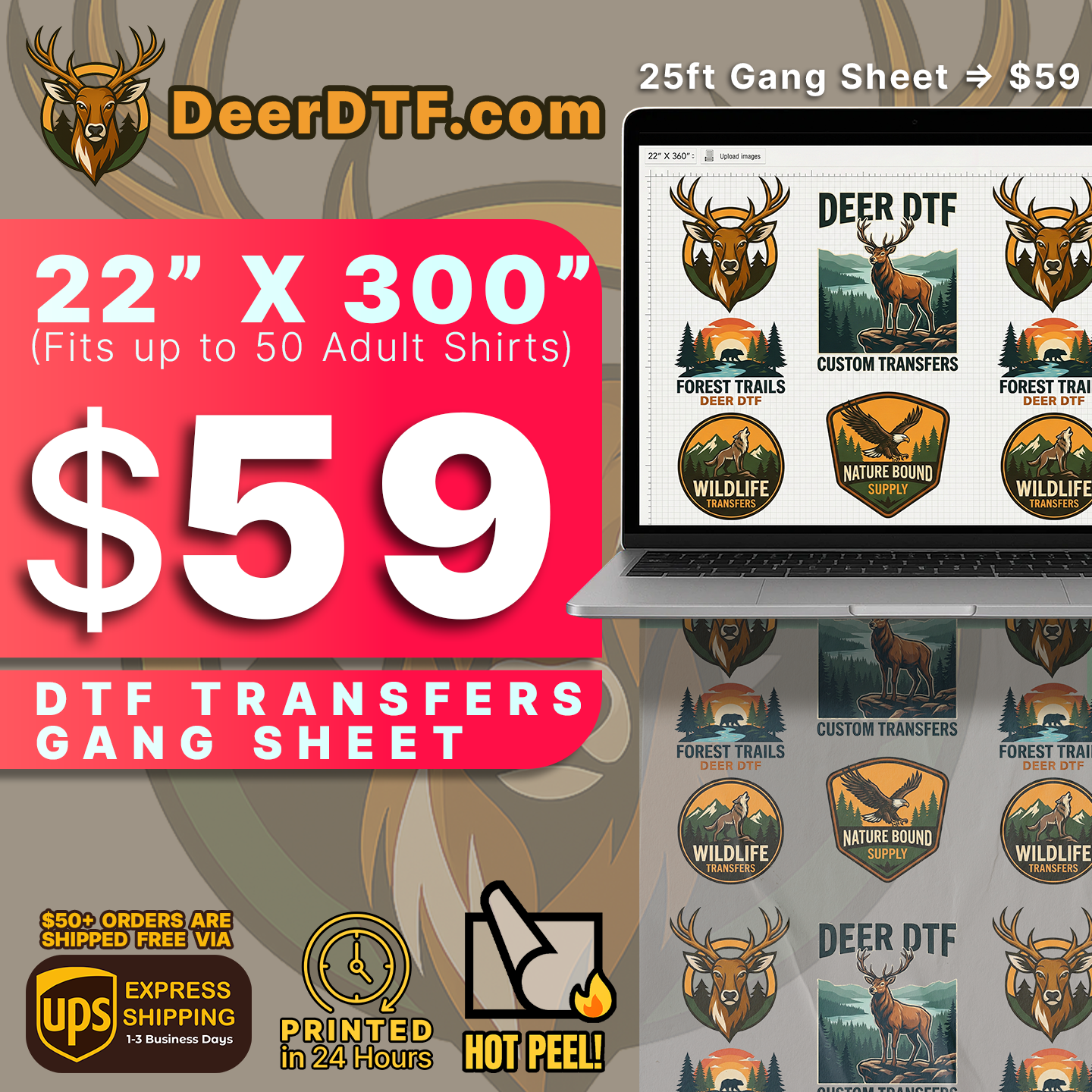 DTF Transfers Gang Sheet Builder