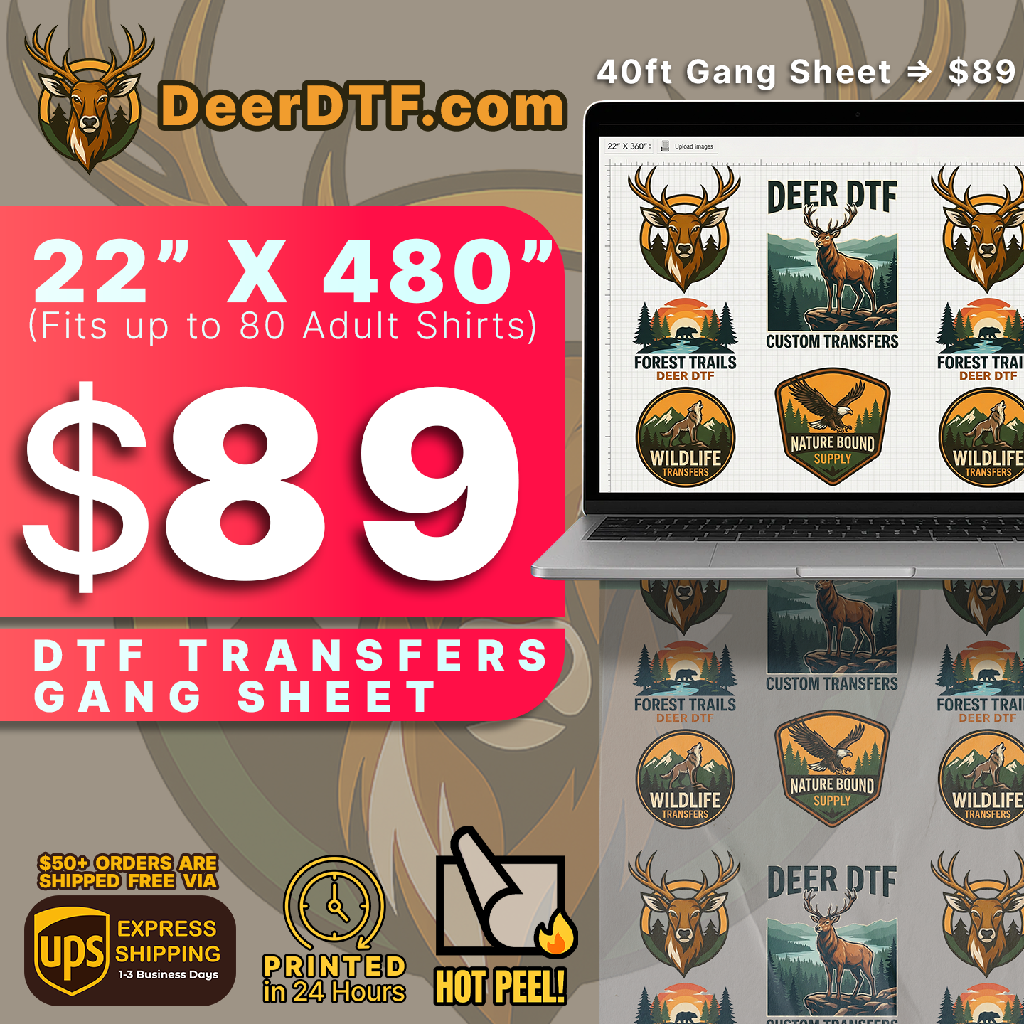 DTF Transfers Gang Sheet Builder