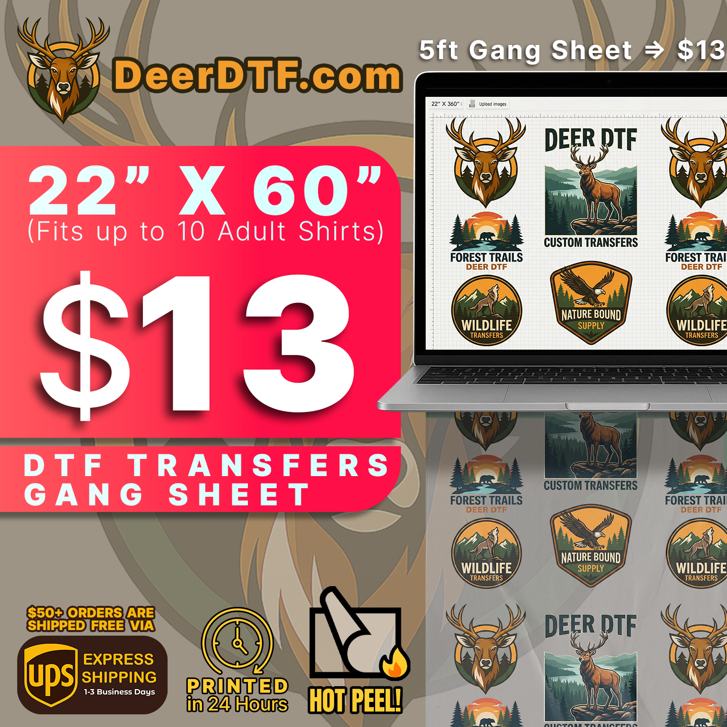DTF Transfers Gang Sheet Builder
