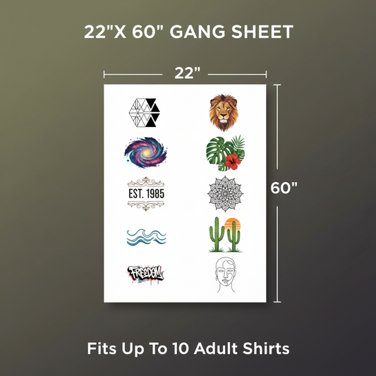 DTF Transfers Upload Gang Sheets